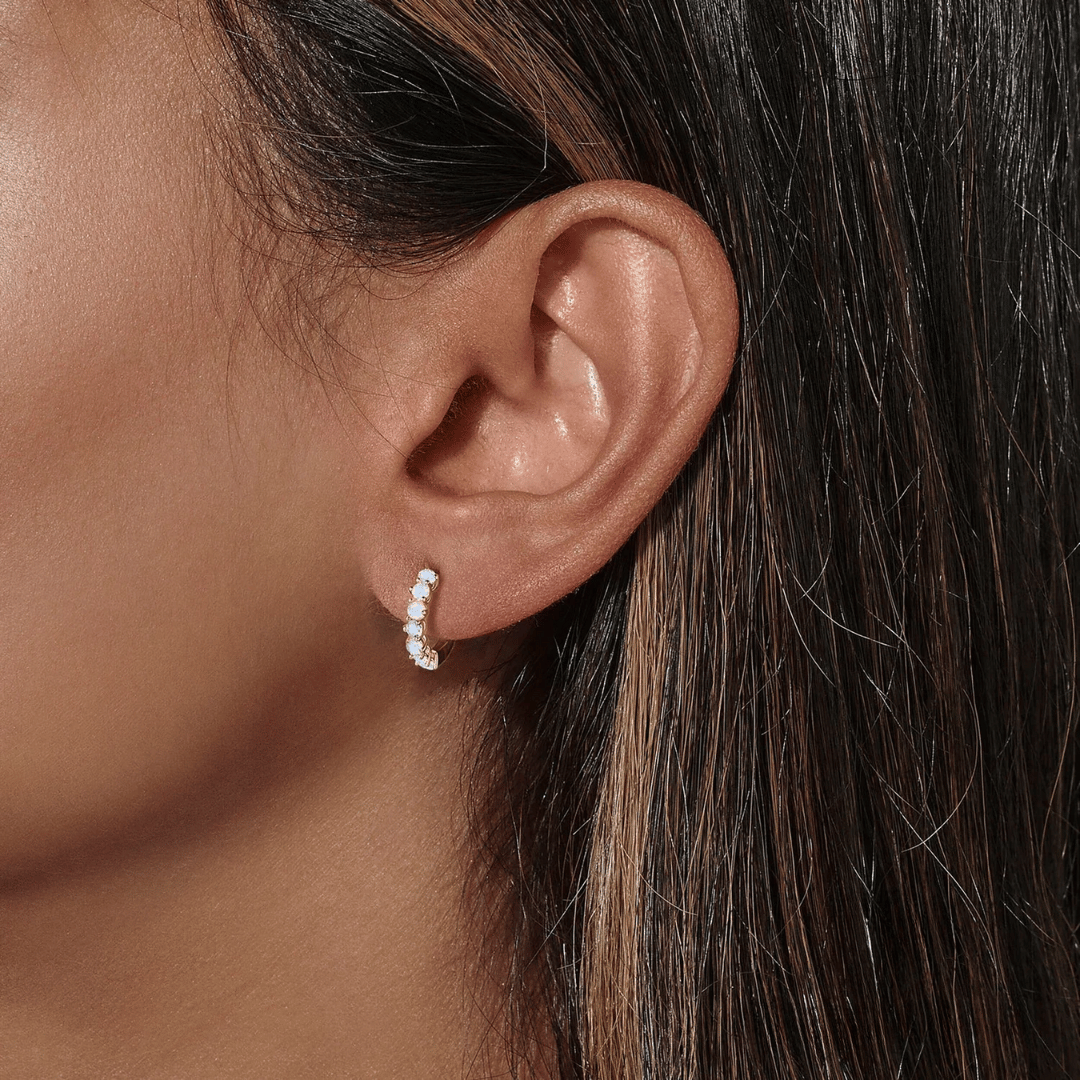 Moonstone Hoop Earrings